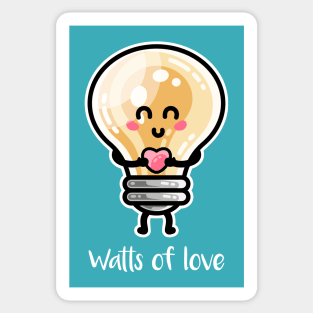 Cute Watts Of Love Pun Sticker